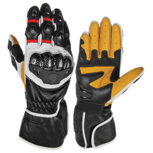 Leather motor bike gloves