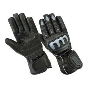 Leather motor bike gloves